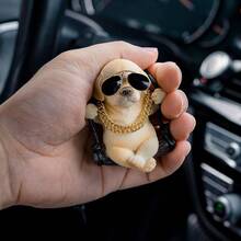 1pc Swinging Labrador Golden Retriever Car Rearview Mirror Hanging Ornament, Car Interior Decoration, Suitable As Gift For Friends And Family - A - View 5