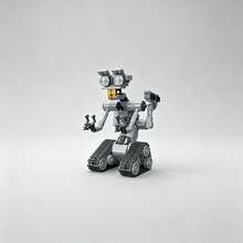 941Pcs Robot Series Blocks Bag Pack, DIY Assembly Toy, High-Restore ABS Models Including Robots, Flight Simulator & Rose Gun. Cultivate Spatial Thinking & Imagination, Desk Office Decor, Birthday Festival Gift For Model Lovers - Multicolor(Bag) - View 5