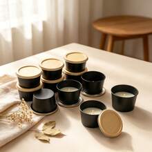 53pcs DIY Candle Making Kit, 11 Black Candle Jars, Includes Candle Wicks, Wick Stickers, Wooden Wick Holders, Complete Handmade Scented Candle Making Materials, Home Craft Gift - Cupcake Style - View 4