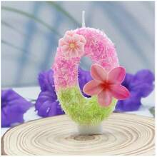 1件雙花數字0-9蠟燭，創意手工蛋糕裝飾生日蠟燭，DIY蛋花蠟燭，適用派對蛋糕裝飾 - 查看 12