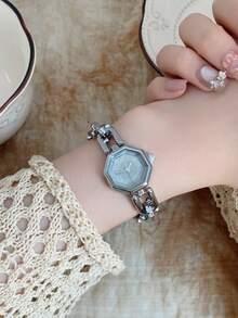 1pc Women's Bracelet Quartz Watch, Elegant And Sophisticated, Suitable For Daily Wear, Perfect Gift Choice - Silver - View 4