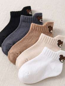 10 Pairs Random Color Baby Socks, With Heel, High-Top Design, Cute Bear Pattern, Suitable For 0-3 Years Old Babies, Unisex, Non-Slip, Animal Pattern, Comfortable And Breathable, No Tightness, Suitable For Daily Wear, 0-36 Months Babies, All Seasons, Indoor And Outdoor Wear, Baby Socks, Newborn Socks, Toddler Socks, Non-Slip Socks, Non-Slip Socks, Newborn Gift, Christmas Gift, Newborn Essentials - Multicolor - View 3