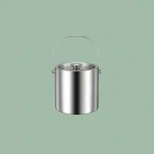 Stainless Steel Ice Bucket With Lid-Featuring A Grooved Design, This Ice Bucket Is Perfect For Mixing Cocktails, Serving Wine And Champagne, And For Use In Home Bars And At Parties - Silver - View 6