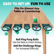 1 Set Deluxe Desktop Basketball Game, Portable Mini Desktop Basketball Set Stress Relief Office Toy, Indoor Party Bar Game Night Activity Suitable For Teens And Adults 14+ - Multicolor - View 1