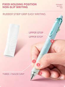 1/3pcs Erasable Retractable Gel Pen Set, 0.5mm ST Needle Tip With Built-In Eraser, No Trace, No Paper Damage, Non-Slip Grip For Correcting Grip Posture, Student Handwriting Practice, Error Correction, Journaling, Erasable Pen, Office Supplies, Learning Stationery - Erasable Pen - View 7
