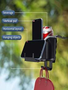 1 Universal Car Seat Rear Two In One Storage Box Hook, With Cup Holder ABS Storage Compartment And Multifunctional Hook, - A - View 8