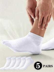1/5/10/20 Pairs Unisex Black & White Boat Socks/Short Socks, Couple Socks, Breathable Casual Boat Socks, Versatile For Daily Wear, Suitable For All Seasons - Black and White - View 8