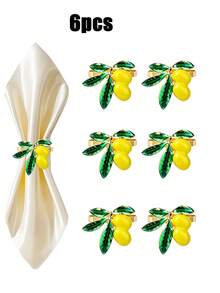 2/4/6/12pcs Lemon Shaped Napkin Rings, Decorative Napkin Rings, Wedding Decoration, Ceremony, Table Decor, Wedding, Dinner, Party Decoration Napkin Rings - Multicolor - View 13