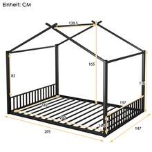Kids Bed Frame House Shape - 140 X 200 Cm - White - 黑色 - 查看 6