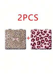 Millennium Y2K Series Foldable Lightweight Ultra-Thin Portable PU Leather Small Mirror, Suitable For All People And Multiple Occasions, Classic INS Style With Unique Leopard Print, Star, Lip Print, And Bow Design, Exquisite And Delicate, Convenient To Hold, 180° Flip Cover, Multi-Functional, Daily, Holiday, Birthday, Valentine's Day, Mother's Day, Partner Gift, Easy To Place And Store, Suitable For Various Occasions - Multicolor - View 19