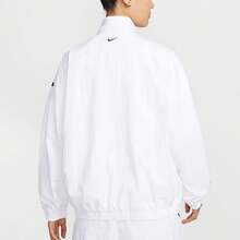 Jaket Lengan Panjang Kasual Nyaman dengan Resleting Nike Logo AS W NSW OS TRACK untuk Wanita - putih hitam - View 2