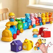UINLE Baby Farm Digital Building Blocks Train Toy Set 1-9 Number Storage House Animal Finger Puppets Combination, Assembleable Tractor Building Blocks Car, Baby Math Cognition Early Education Educational Toy, Suitable For Boys And Girls 18 Months And Above, Parent-Child Interactive Gift - Multicolor - View 10
