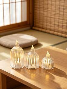 3pcs Set Hot-Selling Transparent LED Electronic Candle Lights, Bar Decor Lights, Birthday Gift Electronic Candle Lights, Suitable For Multiple Scene Arrangements - Candy Lamp - View 1