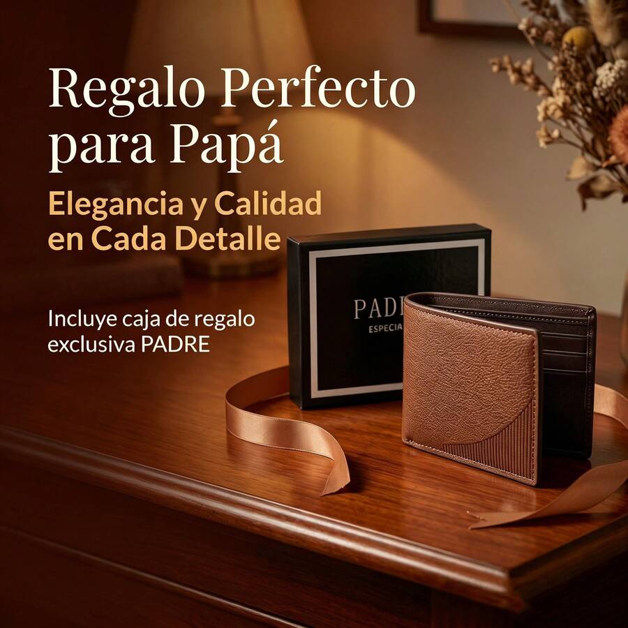 Billetera corta de piel auténtica para hombre, plegable con múltiples ranuras para tarjetas, ideal para regalo y uso diario - NS18 - Ver 1