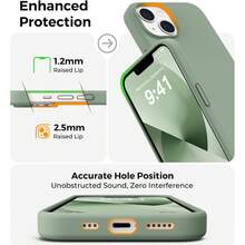 Case Compatible With IPhone 13, [Military-Grade Shock Protection] Silicone Case With Soft, Scratch-Resistant Microfiber Lining Case Compatible With IPhone 14 15 16 Pro Max 17 Pro Max XS Max XR 7 8 Plus SE2022 6s 6s Plus 12 Mini 11 - Light Green - View 5