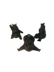 3pcs Hippopotamus Figurines - Durable Plastic Hippo Sculptures, Suitable For Indoor/Outdoor, Peaceful Animal Desktop Decor, Cute Cartoon Hippo Design - Perfect For Yoga Studio Decoration, Ideal Gift For Yoga Enthusiasts (Hippo Statues) - A - View 9