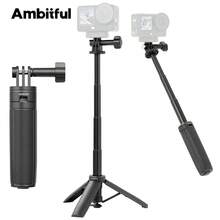 Ambitful GQ03 迷你自拍棒三腳架手柄,一鍵彈出式便攜相機手柄,附 1/4" 螺絲接口,口袋尺寸 Vlog 手持穩定器,適用於運動相機、智慧型手機、LED 補光燈 - 查看 2