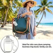 10pcs 1oz(28.3g) 30ml Clear Empty Bottles, Hand Sanitizer Travel Holder With Hook Keychain, White Flip Cap, Reusable Portable Empty Bottles, Refillable Cosmetic Containers, Suitable For Liquids, Lotions, Creams - Transparent Flip-top Keychain 10pcs - View 6