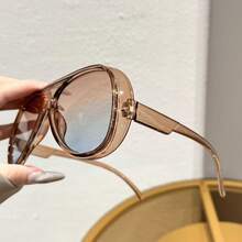 Unisex Fashion Personalized Oversized Aviator Decorative Glasses, Suitable For Travel, Vacation And Fashion Accessory - 彩色 - 查看 4