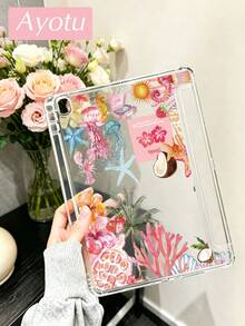 Ayotu 1件透明保護殼，適用於 iPad 第10代 (10.9 吋)，超清晰硬質壓克力外殼，高級簡約設計，優雅桌面配件 - 彩色 - 查看 3
