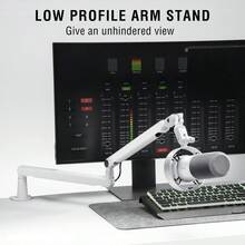 動態麥克風與低矮支架套組，XLR/USB 播客錄音電腦麥克風，適用人聲直播，附金屬懸臂支架、靜音按鈕、耳機插孔，適合遊戲工作室 (K688W+BM88W)-FIFINE T688 白色 - 白色 - 查看 3