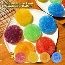 1pc Multicolor Fruit Smoothie Ball Soft Toy, Candy-Coated Texture Candy Stress Relief Fingertip Toy, Glossy Elastic Squeeze Toy, Cute Sweet Food Bag Charm, Suitable For Teenagers Daily Relaxation - Multicolor - View 2
