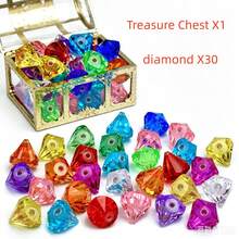 Summer Treasure Box Decoration Set, Gold Mini Treasure Box With Shiny Artificial Crystal Gemstones, Cute Decorative Props, Suitable For Beach And Pool Theme Parties, Multi-Functional Theme Party Favors, Unisex Creative Holiday Gift Accessories - One Size - View 12