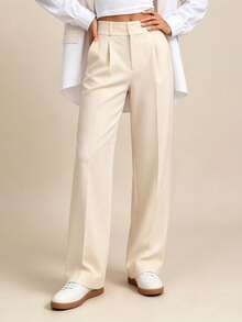 Women Pants - 米色 - 查看 1