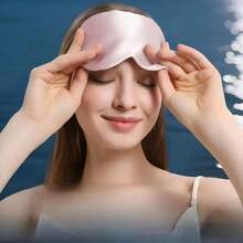 pxo 1pc Silk Eye Mask For Sleep Blackout Lightweight Breathable Soft Airy No-Pressure Ear Loops Comfort Travel 5 Colors Practical Gift For Men Women - Multicolor - View 8