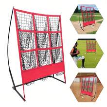 Indoor And Outdoor Baseball Practice Nets, Baseball Training Nets - Black and Red - View 1