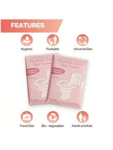 100 piezas Cubiertas desechables portátiles para asiento de inodoro, cubiertas de papel para inodoro de viaje solubles en agua, almohadillas para baño de hotel - Rosa - Ver 6