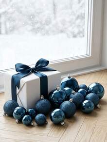 DIY Wreath, Shiny Holiday Decoration Pendant - Blue - View 7