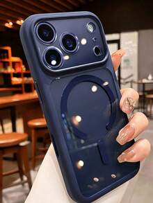 1件高品質透明手機殼，相容 iPhone 18 Pro Max 18 Pro 17 Pro Max 17 Pro，支持磁吸無線充電，防震保護殼 - 藍色 - 查看 2