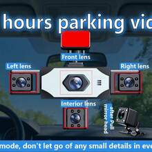 Kamera Dasbor SIDAKEYE 360° Panorama 5 Saluran (4 Lensa + Belakang) Kartu Memori 64G, Layar IPS 3,16 Inci, Kamera Depan 1080P, Kamera Depan/Tengah/Belakang/Kiri/Kanan Cakupan Penuh 720P, Tampilan Quad-View, Penglihatan Malam HD, Rentang Dinamis Lebar, Sensor G, Pengisian Daya USB, Baterai 150mAh - A - View 4