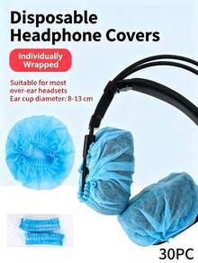 10pcs,30PCS Disposable Earphone Covers,Non-Woven Fabric Headphone Covers For Internet Cafe,Gaming Hotel,Aviation Headset,Dust-Proof,Sweat-Proof,Effectively Reduce Earphone Wear - A - View 14