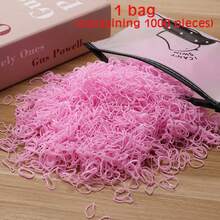 1 Bag 1000pcs Dopamine Colorful Rubber Bands Hair Ties, Non-Damaging Hair Accessories, Multi-Purpose Hair Bands, Transparent Mini Elastic Hair Ties, Small Ponytail Rubber Bands, Gift - Multicolor - View 22
