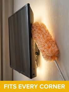 Ultra-Fine Microfiber Duster, Flexible Brush Head, Scratch-Resistant, Washable, Suitable For Office, Car, Computer, Air Conditioner Cleaning, Multi-Functional Dusting Tool With Telescopic Handle - Multicolor - View 6