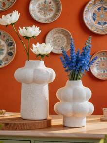 1 pieza Jarrón de cerámica mate con forma de nube, soporte para flores, múltiples colores, estilo minimalista moderno, decoración de escritorio, adecuado para boda, fiesta, hogar, oficina, Halloween, decoración navideña - florero - Ver 8