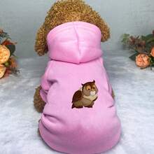 Sudadera con capucha para mascotas para otoño e invierno - Sudadera con capucha de búho lindo para perros - Ropa para mascotas gruesa y cálida - Rosa - Ver 1