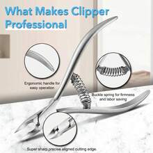 1pc Professional Stainless Steel Curved Nail Clipper, Manicure & Pedicure Tool, Dead Skin Trimmer - Multiple Styles a - View 4