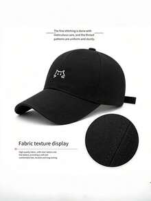 1PC 2026 New Embroidered Cat Wide Brim Sun Hat, Vintage Sun Protection Baseball Cap, Outdoor Fashion Minimalist Baseball Cap, Adjustable Ponytail Baseball Cap - Kitten Style - View 3