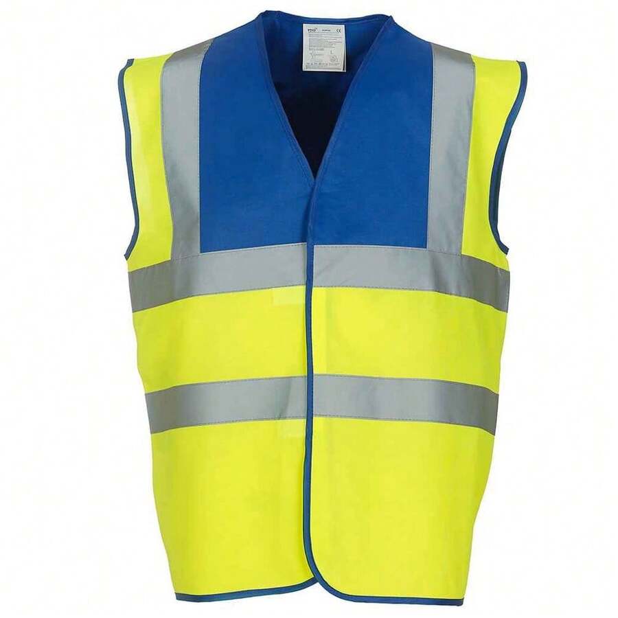 Yoko Mens Band & Brace Hi-Vis Vest - Royal Blue/Yellow - View 1