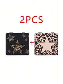 Millennium Y2K Series Foldable Lightweight Ultra-Thin Portable PU Leather Small Mirror, Suitable For All People And Multiple Occasions, Classic INS Style With Unique Leopard Print, Star, Lip Print, And Bow Design, Exquisite And Delicate, Convenient To Hold, 180° Flip Cover, Multi-Functional, Daily, Holiday, Birthday, Valentine's Day, Mother's Day, Partner Gift, Easy To Place And Store, Suitable For Various Occasions - Multicolor - View 21
