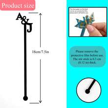 10/30/50/100pcs Customized Wedding Personalized Letter Stir Sticks | Party Decoration, Acrylic Gold Mirror Letter Customized Acrylic Stir Sticks, Wedding Gift - Multicolor - View 7