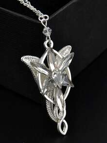 Evening Star Resin Necklace, Elf Princess Pendant Necklace - Silver - View 6