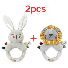 Baby Rattle Grab Rings, Lion, Fox, Rabbit Designs - Multicolor - View 16