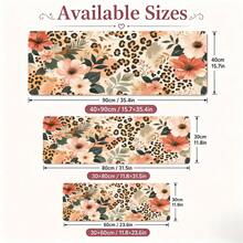 Leopard Print Floral Extended Mouse Pad, Modern Botanical Style Large Keyboard Mouse Desk Mat, Home Office Computer Pad, Fashionable Desktop Accessory Women's Gift - View 5