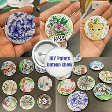 1套55mm (2.16英吋) DIY徽章製作機，徽章壓製機套裝，包含48件徽章配件、圖片、圓形裁切器與裁切工具，多功能創意壓製機徽章沖壓套組，圓形徽章製作機，適合手工DIY項目 - A - 查看 9