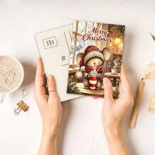Set Of 32 Whimsical Christmas Mouse Postcards - 4X6 Inches Retro Journal Paper, Classic Pinup Artwork, Collectible Decorative Cards For Scrapbooking & Craft Projects - Sets - View 3