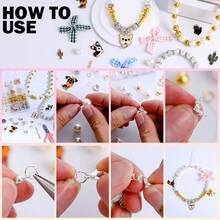 QIAO Handmade Customized Pet Cat Pearl Necklace DIY Kit, Includes Pendant Jewelry Accessories And Making Tools, Adjustable Decorative Collar, Suitable For Kittens - Multicolor - View 3